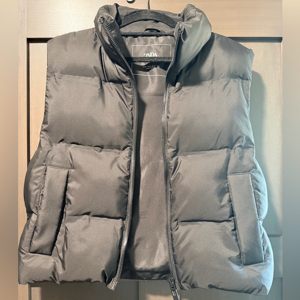 Zara Black Quilted Vest
